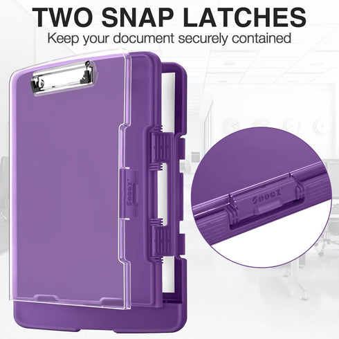 Sooez Original Clipboard with 2 Storage & Pen Holder, Heavy Duty 8.5x11 Clip Boards, Clearview Dry Erase Coach Clipboard