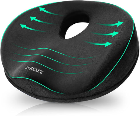SAHEYER Donut Pillow for Tailbone Pain, Memory Foam Hemorrhoids Pillow for Sciatica