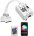 GIDEALED Smart WiFi RGBW LED Controller 2-Output 5 Pin with 24-Key Remote,Compatible