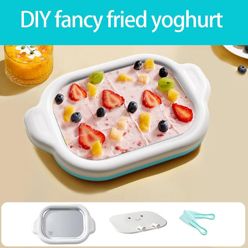Ywmsfl Multifunctional Rolled Ice Cream Maker Cold Sweet Fried Ice Pan Household Freeze Yogurt Maker for Homemade Fast