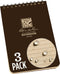 Rite In The Rain Weatherproof Top-Spiral Notebook, 4" x 6", Brown Cover, Universal Pattern, 3 Pack (No. 446-3)