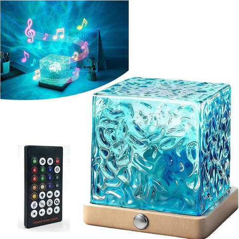Mrauzlty Ocean Wave Projector Light with Bluetooth Speaker, 16 Colors LED Mood Lamp,