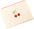 Set, 10 11 5.25" 3.8" Graphique Cherries Designer Cards Luxe Collection, Gold Foil Embossed Stationery Boxed Blank