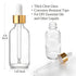 AOZITA 4 Set of 2 oz Clear Dropper Bottles (60ml) with 1 Funnel & 4 Labels - Glass Tincture Bottles for Essential Oils