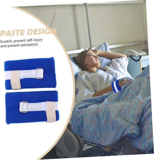 2pcs Vaguelly Medical Straps for Elderly Soft Sponge Hospital Wrist and Ankle Bands for Patient Safety Comfortable