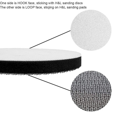 2 Pack 5 Inch 8 M-jump Holes Sponge Cushion Buffer Orbital Sander Foam Pad Backing Pad - Hook and Loop Soft Interface