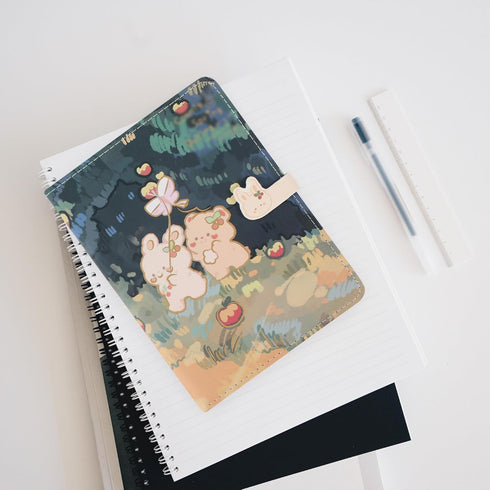 Cute Cartoon PU Leather Notebook, Kawaii Journal, Japanese Sketchbook A5 Diary Notepad Travel Notebook