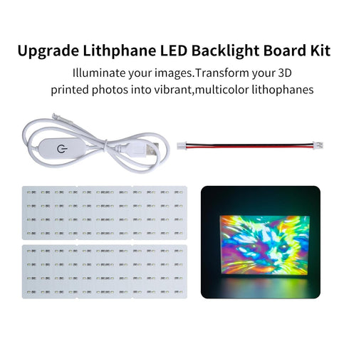 39.3in 3D Upgrade LED Backlight Board with Power Cable: PCB Light Replacement for Lighphane Photo Model DIY Printing