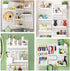 Pegboard Combination Wall Organizer, Wall Mounted Storage Set with 2 Pegboards & 13 Accessories, Kitchen Organizer,