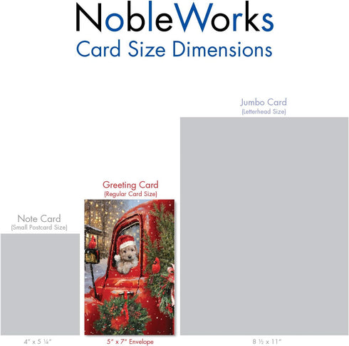 The Best Card Company 12 Christmas Greeting Cards Boxed Set, Red Truck Puppies, 5 x 7 Inch Envelopes