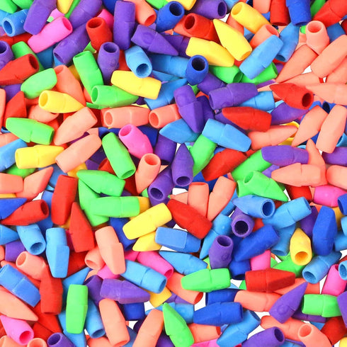 PRALB 1000 Pcs Chisel Shape Pencil Top Eraser Bulk, Toppers for Pencils, Party Favors Games Prizes