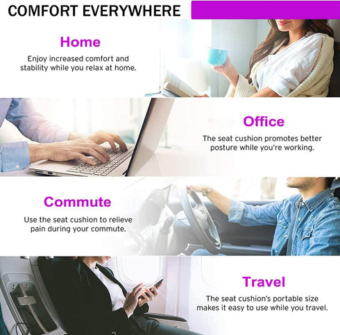 Sbriun Gel Seat Cushion - Enhanced Double Thick Egg Seat Cushion with Non-Slip Cover - Office Chair Car Seat Cushion