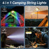 LEDLAY 33FT 8 Camping String Lights, Rechargeable String Lights with Modes, Waterproof Outdoor Lights with Delay