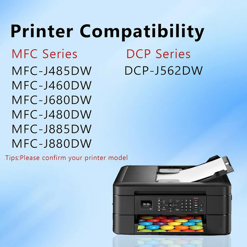 LC201 Ink Cartridges (2 Black, Cyan, Magenta, Yellow) - 5-Pack Compatible for Brother LC201XL