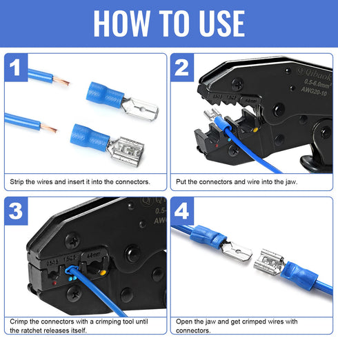 Qibaok 840PCS Electrical Wire Connectors, Insulated Crimp Terminals, Mixed Assortment Kit