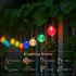 2 Pack 40FT 60 8 Metaku Solar String Lights for Outside, Total LED Crystal Globe String Lights, Solar Powered Outdoor