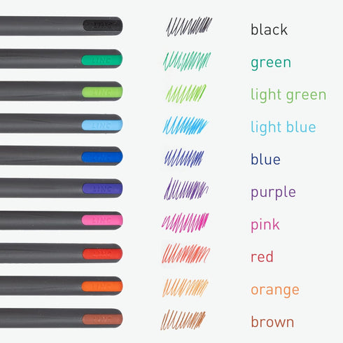linc Pentonic Premium Ball Point Pen, 1.0 mm Medium Point, 10-Count, Assorted Colors | Easy Flow Ink
