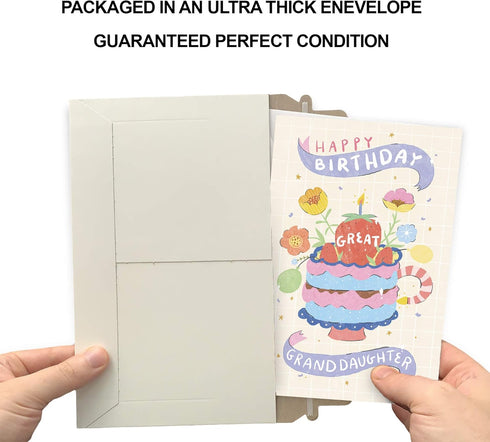 Prime Greetings Birthday Card for Great Granddaughter, Eco-Friendly, Thick Card Stock with Premium Envelope
