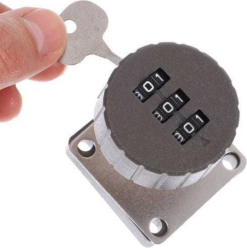 SEWCHICS 3-Digit Combination Cabinet Lock for File Drawers and Safety, Gray Round Mechanical Dial Lock for Office Desk
