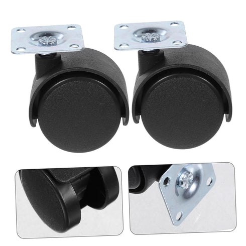 LIFKOME 12pcs Black Plastic Swivel Casters for Furniture No Brake Replacement Wheels for Office Chair Rolling Cart