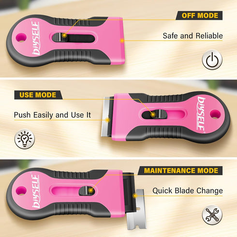 2 Pack 10 DIYSELF Razor Blade Scraper, PCS Spare Razor Blades, Enhanced Razor Scraper, Razor Blade Scraper Tool