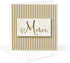 Greeting Card - French Language Merci Thank You with Bold Golden Stripes