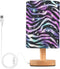 ALAZA Bedside Table Lamp for Bedroom Purple Blue Sparkling Zebra Print Nightstand