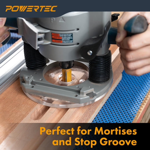 1/4 3/4" 1-1/4" (73066) POWERTEC Tungsten Carbide Tipped Double Flute Straight Router Bit, " Shank, Cutting Dia.