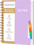 CAGIE 5 Subject Notebook, College Ruled 6'' x 8'' Hardcover Spiral Notebook with 5 Removable Colored Dividers, Purple