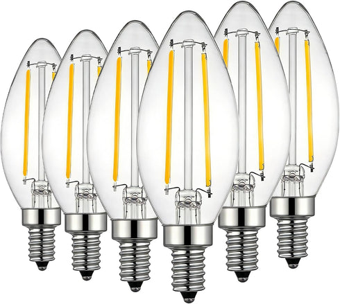 C35/Type B E12 Dimmable LED Filament Candle Bulb, 4W/40W Equivalent 2700K Warm