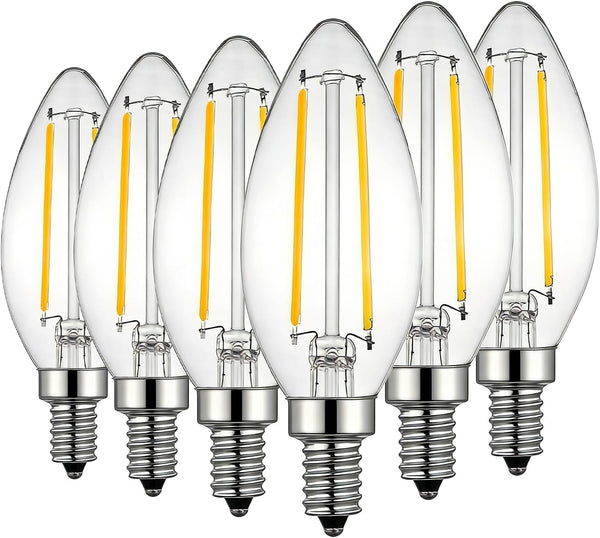 C35/Type B E12 Dimmable LED Filament Candle Bulb, 4W/40W Equivalent 2700K Warm