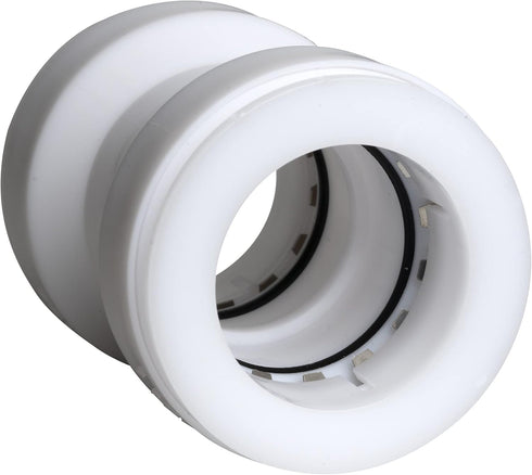 Keeney Insta-Plumb 1-1/2 in. Straight Tubing Coupling, Push Fit System, White