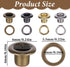 Neyauo 240 Grommet 1/4 Inch (3mm Set, 240 Grommets Pcs Tool Kit, Inside) Metal Eyelet PCS Gold/Silver/Copper/Black