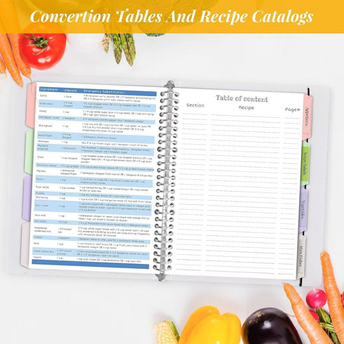 LuBudingJoy Blank Recipe Book, 8.5" x 11" Removable Hardcover Family Recipe Journal with Dividers