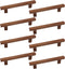 Semetall 8Pcs Walnut Wood Drawer Pulls, 5 inch Hole Center Pull Handles for Dresser Drawers, Cabinets, Kitchen