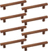 Semetall 8Pcs Walnut Wood Drawer Pulls, 5 inch Hole Center Pull Handles for Dresser Drawers, Cabinets, Kitchen