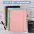 Spiral Notebook, College Ruled, 8.5” x 11”, 300 Pages, Teal Leather Journal for Men Women, A4 Hardcover, 24pcs Index