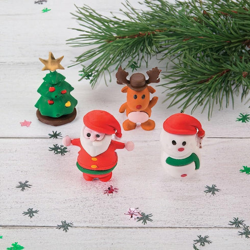 Christmas Character Erasers Set of 24 for Classroom Stationery Supplies and Stocking Stuffers