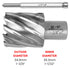 Annular Cutter High Speed Steel, 1-3/8" x 1" with Pilot Pin