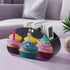 JTREHY 5 Colorful Happy Birthday Cupcakes Remote Control Holder Compartments Remote Caddy Tray PU Leather TV Remoter