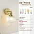 1 Pack Vintage Wall Sconces with Clear Pumpkin Glass Lampshade, Indoor Bathroom Wall Sconce, Modern Gold Industrial