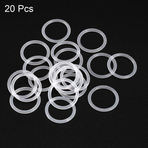 uxcell Silicone O-Rings, 15mm OD 12mm ID 1.5mm Width VMQ Seal Gasket for Compressor Valves Pipe Repair, White, Pack of 20