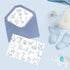 Oaken Leaford 48-Pack Set Baby Shower Thank You Card with Envelopes & Stickers, Cute Blue Cartoon Design Blank Note