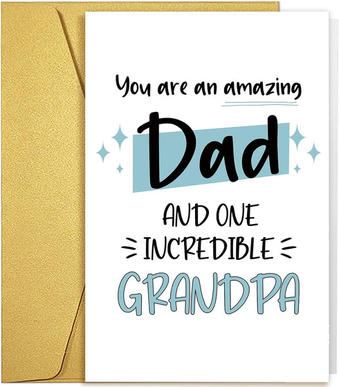 Qiliji Father's Day Card for Grandpa, Happy Father's Day Card from Kid, Grandpa