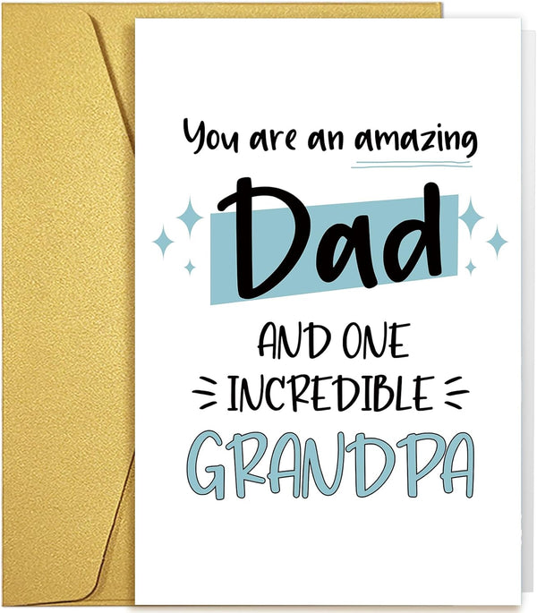Qiliji Father's Day Card for Grandpa, Happy Father's Day Card from Kid, Grandpa
