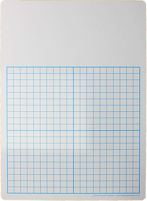 Flipside 1/2" Graph Dry Erase Board - 11" x 16" Single, White