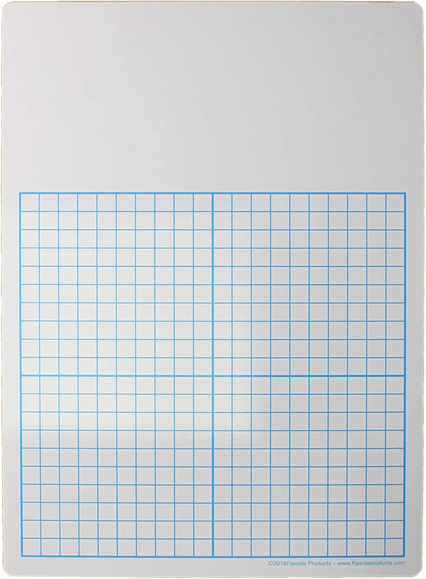 Flipside 1/2" Graph Dry Erase Board - 11" x 16" Single, White