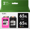 ejet Remanufactured Ink Cartridge Replacement for HP 65, 65XL, 1 Black, 1 Tri-Color for DeskJet Printers