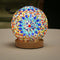 Romantic Night Light, Nordic Style Mosaic Glass Table Lamp Rechargeable Bedside Lamp