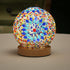 Romantic Night Light, Nordic Style Mosaic Glass Table Lamp Rechargeable Bedside Lamp